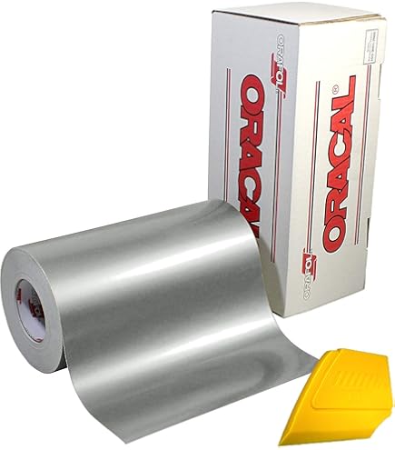 Amazon.com: ORACAL Gloss Silver Metallic Adhesive Craft Vinyl for